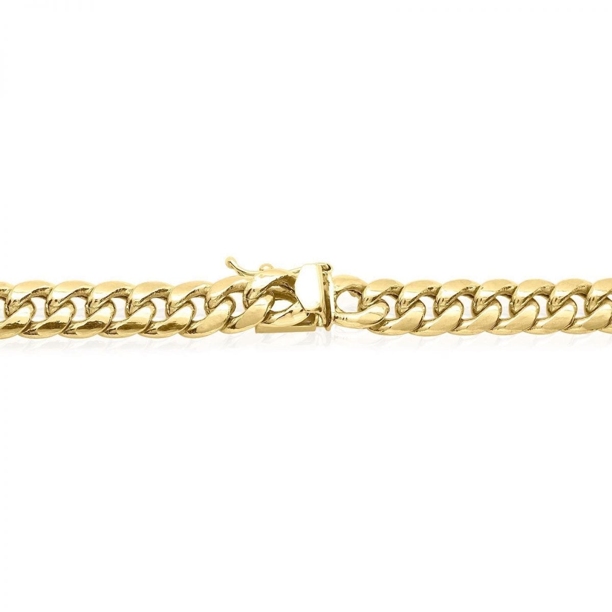 10K Solid Yellow Gold 10mm Hollow Miami Cuban Chain Necklace 30″ | WJD ...