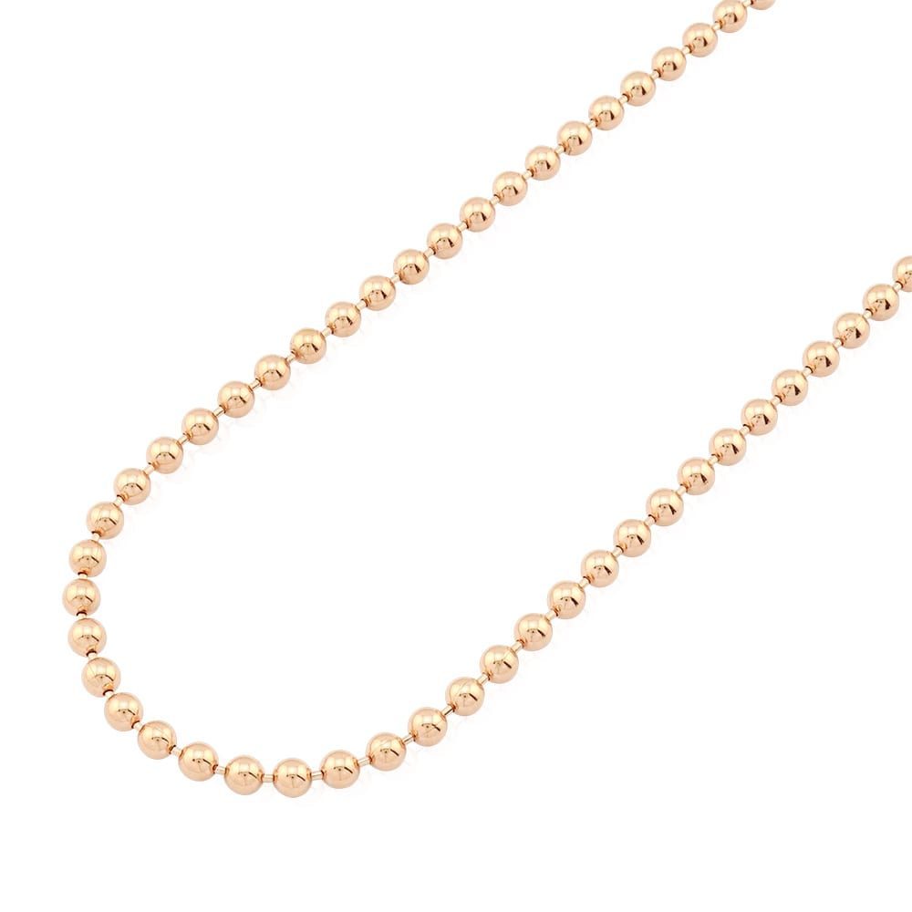Solid K Rose Gold Mm Ball Beaded Chain Necklace