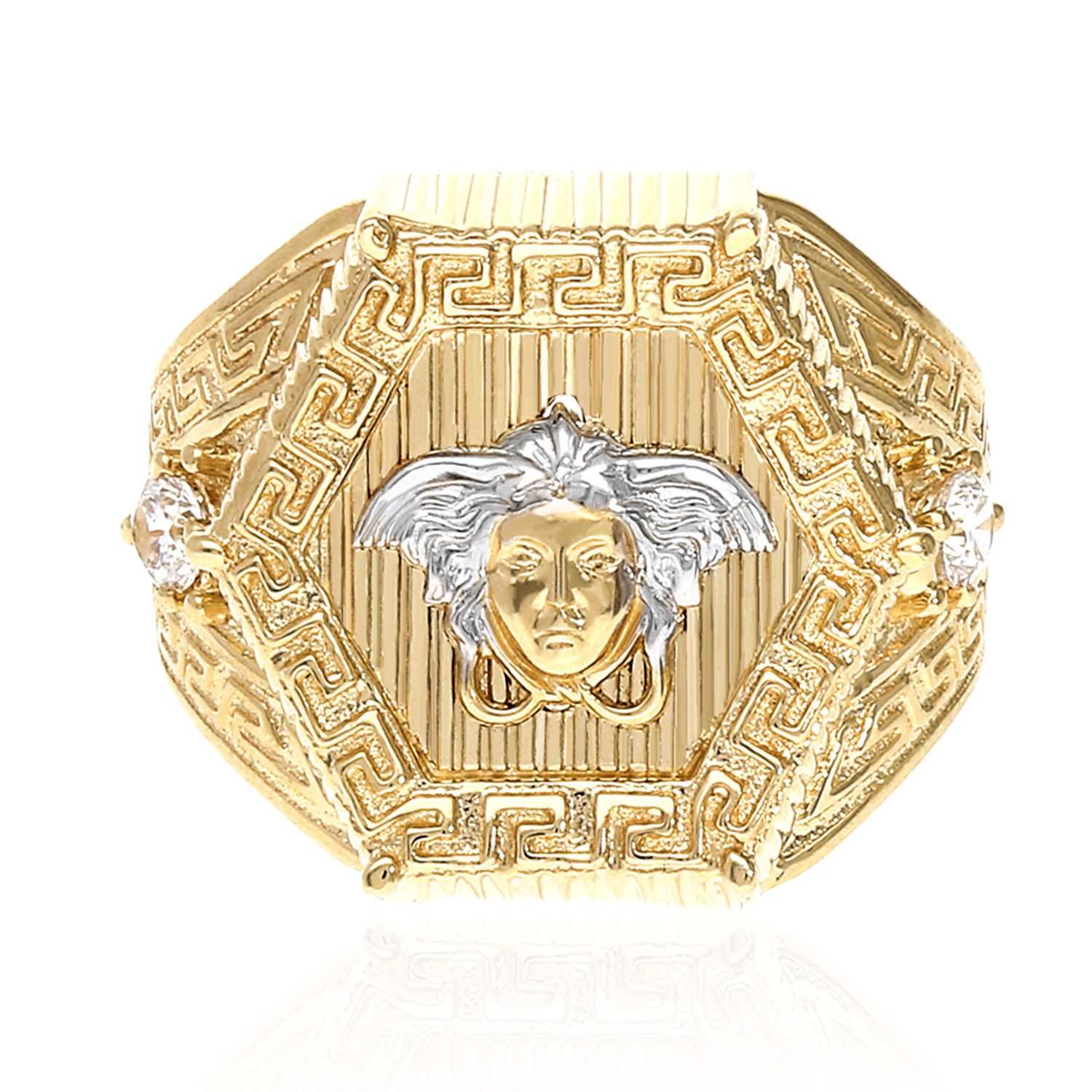 K Solid Yellow Gold Medusa Head Signet Ring Wjd Exclusives