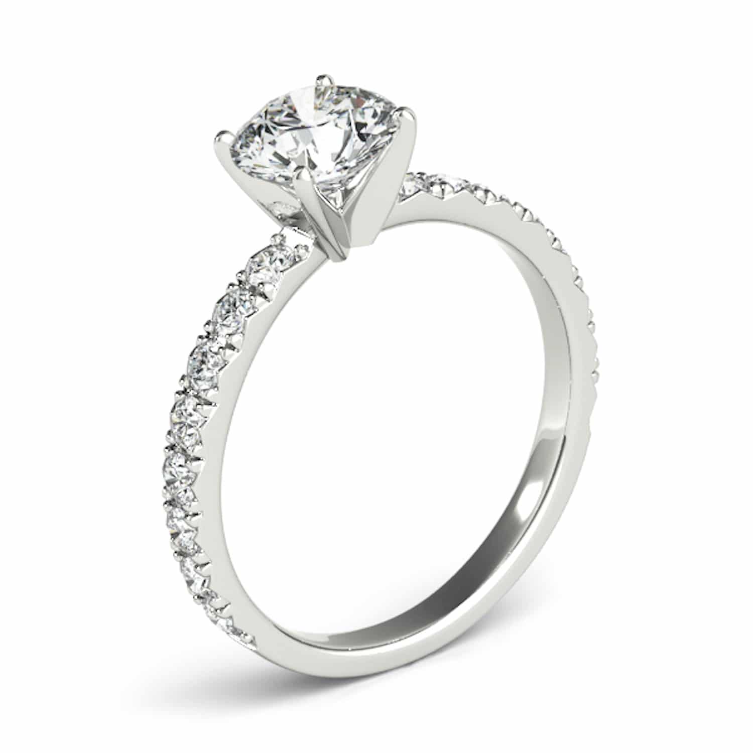 1.25CTW Lab Grown Diamond 18K White Gold Classic Engagement Ring | WJD ...