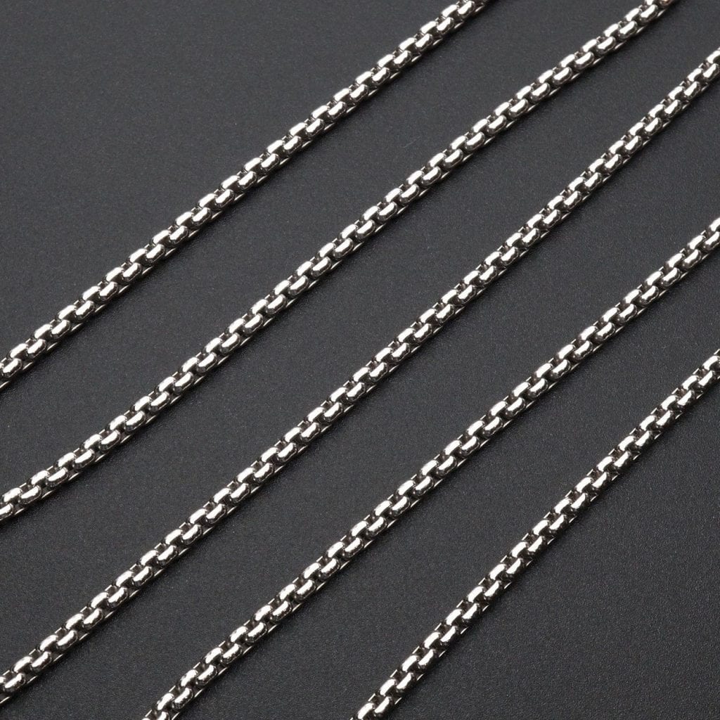 Italy 925 Sterling Silver 2.5mm Round Box Chain Necklace 24″ | WJD ...