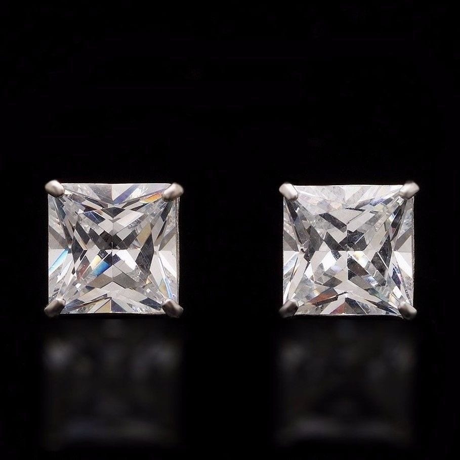 2.50CT Princess-Cut Simulated Diamond 14K White Gold Screwback Stud ...